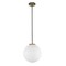 Z-Lite Parsons 1 Light Pendant, Matte Black, Olde Brass & Opal 477P14-MB-OBR - alternate 4